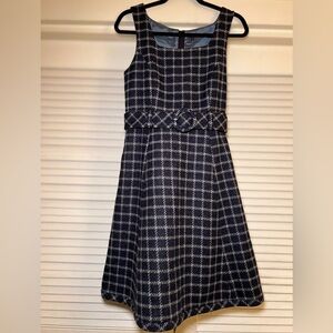 Retro Orla Kiely Belted Wool A-Line Plaid Dress, size 6 RARE Twee